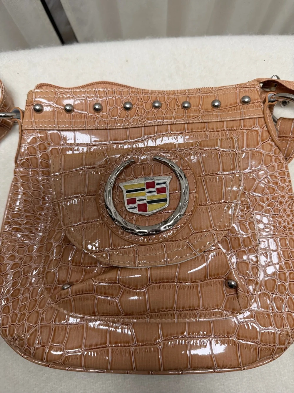 Vintage Cadillac GM Licensed M Ashley  Croc-Embossed Bag